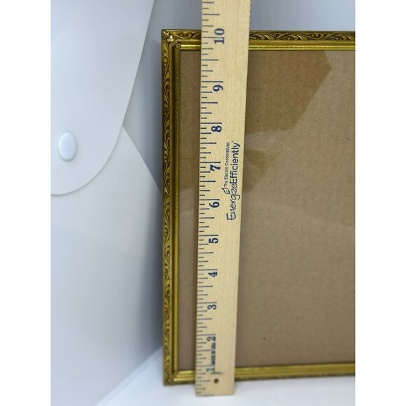 VTG Gold Tone Bifold Picture Frame | Ornate Double Hinged Photo Display 10"x8" - Picture 4 of 9